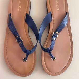 Aldo Navy and Tan Sandals